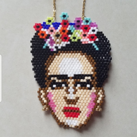 Jewelry - Frida Kahlo seed beads necklace.